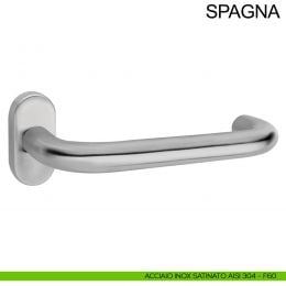 Maniglia in acciaio per porta con impugnatura 200 mm Spagna Fimet Inox rosetta ovale 2