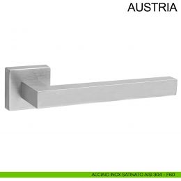 Maniglia in acciaio per porta con impugnatura 200 mm Austria Fimet Inox rosetta quadra 2