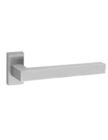 Maniglia in acciaio per porta con impugnatura 200 mm Austria Fimet Inox rosetta rettangolare