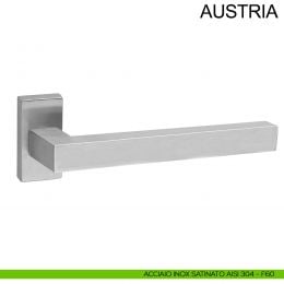 Maniglia in acciaio per porta con impugnatura 200 mm Austria Fimet Inox rosetta rettangolare 2