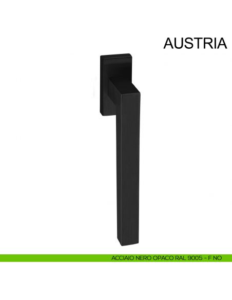 Maniglia in acciaio con impugnatura 200 mm per finestra DK Austria Fimet Inox nero opaco RAL 9005