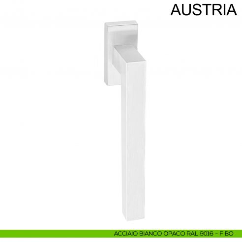Maniglia in acciaio con impugnatura 200 mm per finestra DK Austria Fimet Inox bianco opaco RAL 9016