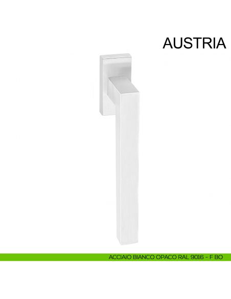 Maniglia in acciaio con impugnatura 200 mm per finestra DK Austria Fimet Inox bianco opaco RAL 9016
