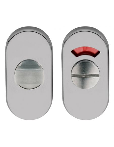 Nottolino WC libero occupato in acciaio con rosetta ovale Fimet Inox