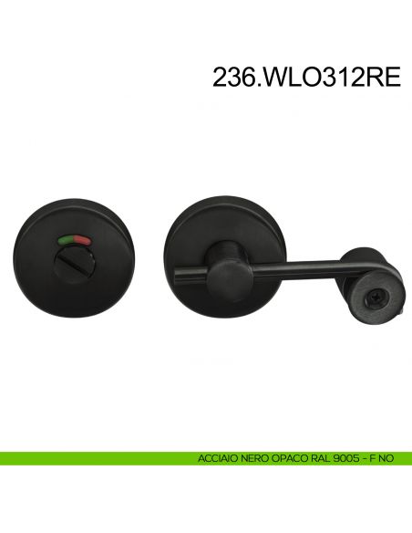 Chiavistello libero occupato per bagno a gancio Fimet Inox nero opaco RAL 9005