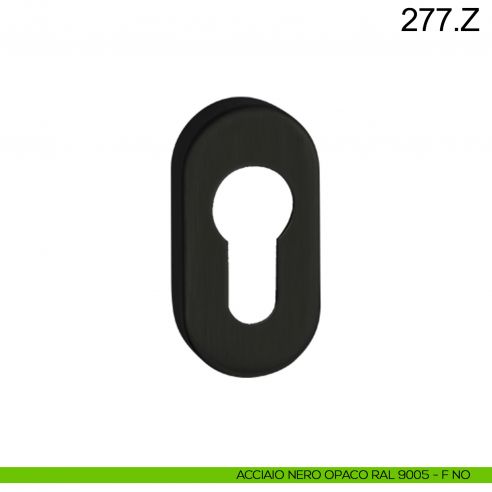 Bocchetta coprivite in acciaio foro yale ovale Fimet Inox nero opaco RAL 9005