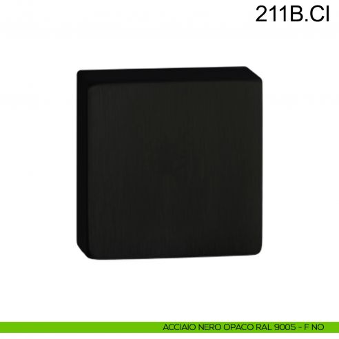 Bocchetta in acciaio coprivite quadrata cieca Fimet Inox nero opaco RAL 9005