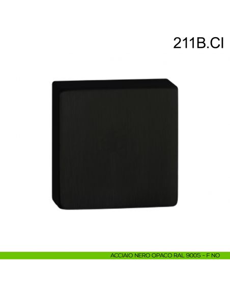 Bocchetta in acciaio coprivite quadrata cieca Fimet Inox nero opaco RAL 9005