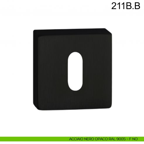 Bocchetta coprivite foro chiave quadrata in acciaio Fimet Inox nero opaco RAL 9005