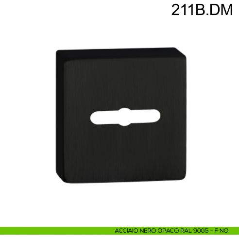 Bocchetta quadrata in acciaio con foro doppia mappa Fimet Inox nero opaco RAL 9005