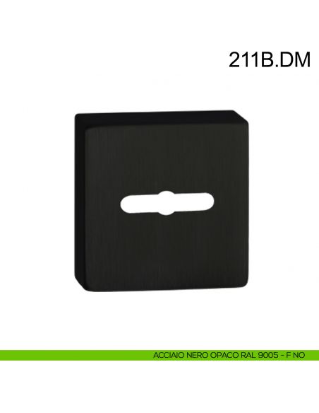 Bocchetta quadrata in acciaio con foro doppia mappa Fimet Inox nero opaco RAL 9005