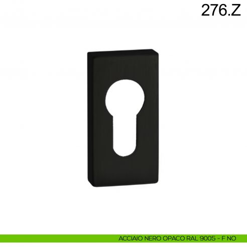 Bocchetta coprivite in acciaio foro yale rettangolare Fimet Inox nero opaco RAL 9005
