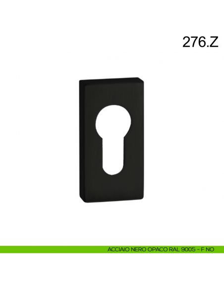 Bocchetta coprivite in acciaio foro yale rettangolare Fimet Inox nero opaco RAL 9005