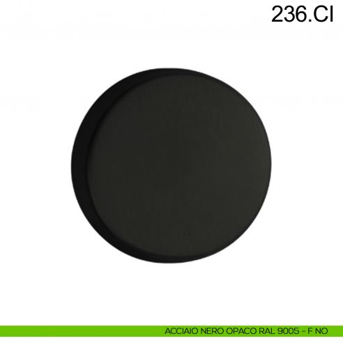 Bocchetta coprivite tonda cieca in acciaio Fimet Inox nero opaco RAL 9005