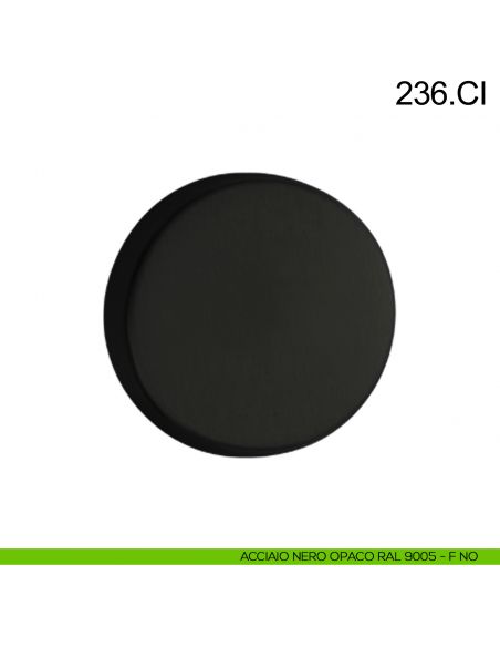 Bocchetta coprivite tonda cieca in acciaio Fimet Inox nero opaco RAL 9005