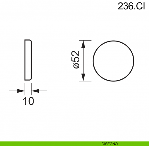 Bocchetta coprivite tonda cieca in acciaio Fimet Inox disegno