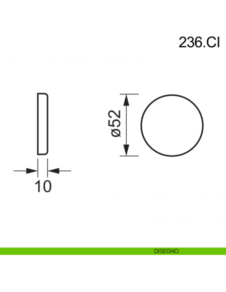 Bocchetta coprivite tonda cieca in acciaio Fimet Inox disegno