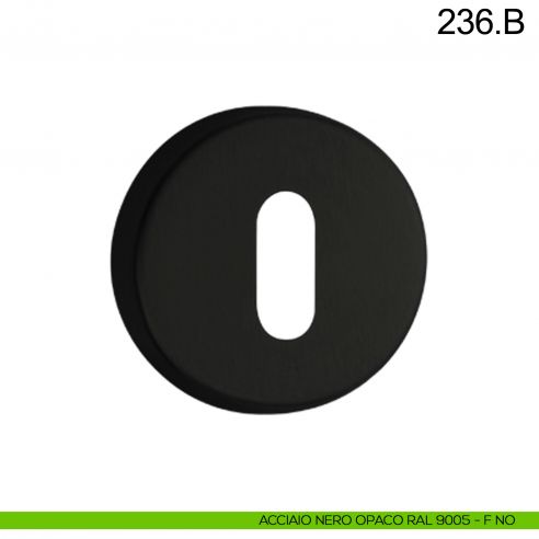 Bocchetta tonda coprivite foro chiave in acciaio Fimet Inox nero opaco RAL 9005