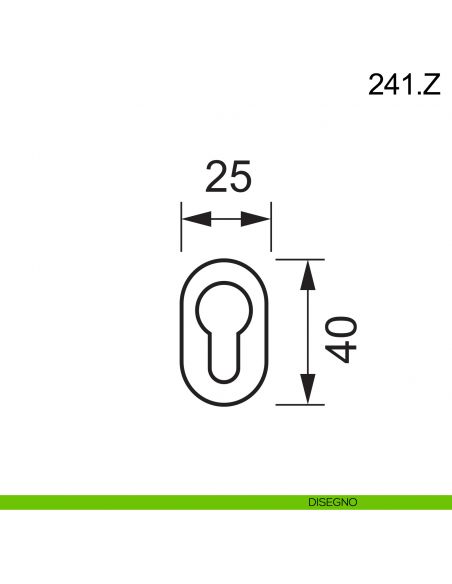 Bocchetta ovale minimale in acciaio foro yale Fimet Inox disegno