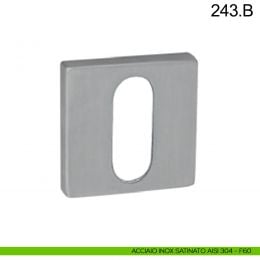 Bocchetta minimale quadrata in acciaio foro chiave Fimet Inox 2