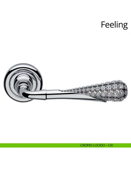 Maniglia Swarovski per porta Feeling Linea Calì cromo lucido