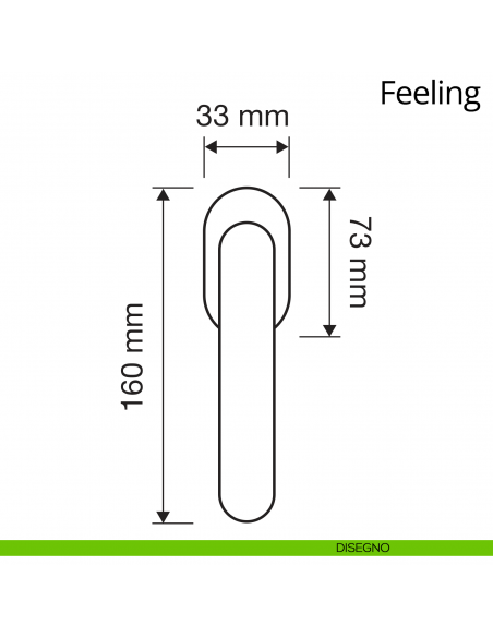 Maniglia Swarovski per finestra martellina DK antintrusione Feeling Linea Calì disegno