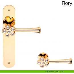 Maniglia con placca Swarovski per porta interna Flory Linea Calì 2