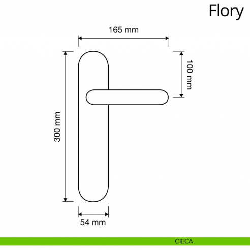 Maniglia con placca Swarovski per porta interna Flory Linea Calì cieca disegno