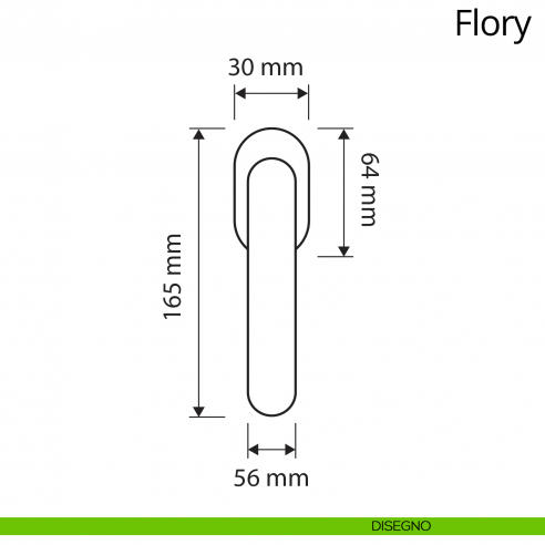Maniglia per finestra martellina DK Swarovski Flory Linea Calì disegno