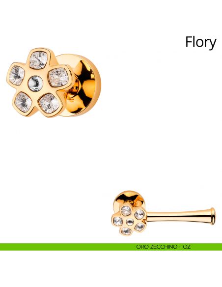 Pomolo fisso Swarovski per porta Flory Linea Calì oro zecchino