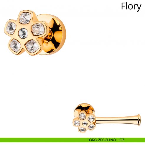 Pomolo girevole Swarovski per porta Flory Linea Calì oro zecchino