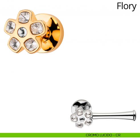 Pomolo girevole Swarovski per porta Flory Linea Calì cromo lucido