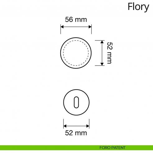 Pomolo girevole Swarovski per porta Flory Linea Calì disegno foro patent