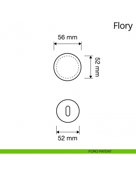 Pomolo girevole Swarovski per porta Flory Linea Calì disegno foro patent