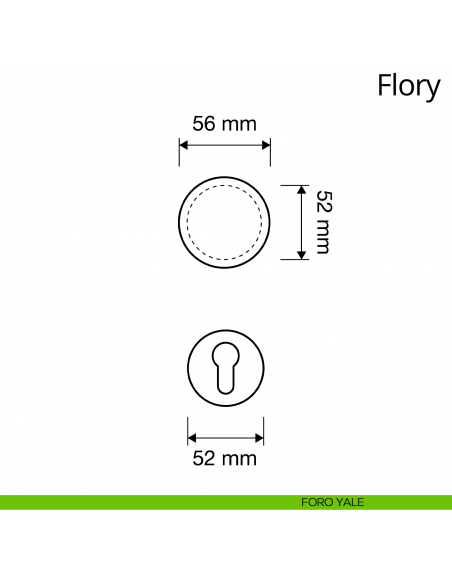 Pomolo girevole Swarovski per porta Flory Linea Calì disegno foro yale