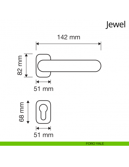 Maniglia Swarovski per porta Jewel Linea Calì rosetta ovale disegno foro yale