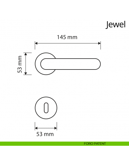 Maniglia Swarovski per porta Jewel Linea Calì rosetta tonda disegno foro patent