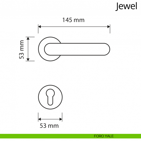 Maniglia Swarovski per porta Jewel Linea Calì rosetta tonda disegno foro yale
