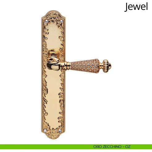 Maniglia Swarovski con placca 1395 per porta Jewel Linea Calì cieca