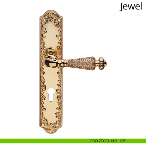 Maniglia Swarovski con placca 1395 per porta Jewel Linea Calì yale