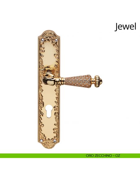 Maniglia Swarovski con placca 1395 per porta Jewel Linea Calì yale