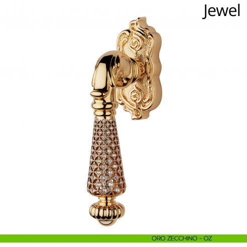 Maniglia Swarovski per finestra martellina DK Jewel Linea Calì oro zecchino