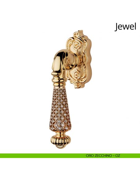 Maniglia Swarovski per finestra martellina DK Jewel Linea Calì oro zecchino