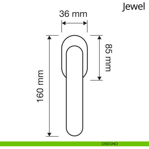 Maniglia Swarovski per finestra martellina DK Jewel Linea Calì disegno