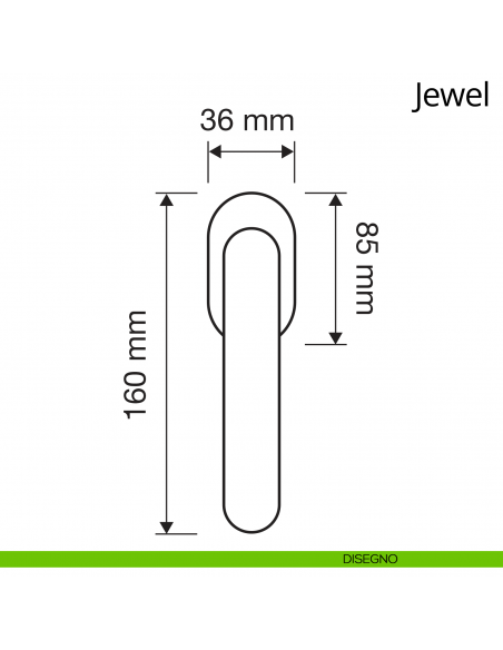Maniglia Swarovski per finestra martellina DK Jewel Linea Calì disegno
