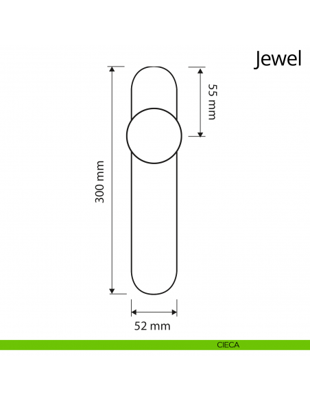Pomolo fisso Swarovski con placca per porta Jewel Linea Calì disegno cieca