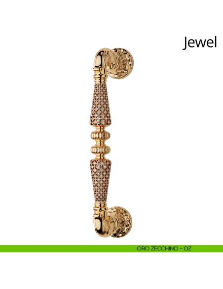 Maniglione Swarovski per porta 1750 Jewel Linea Calì zecchino
