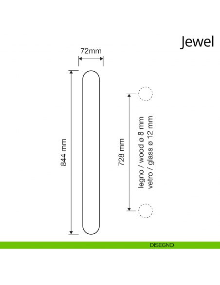 Maniglione Swarovski per porta 1752 Jewel Linea Calì disegno