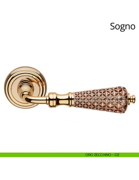 Maniglia Swarovski per porta Sogno Linea Calì oro zecchino