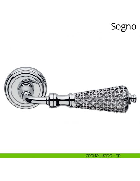 Maniglia Swarovski per porta Sogno Linea Calì cromo lucido
